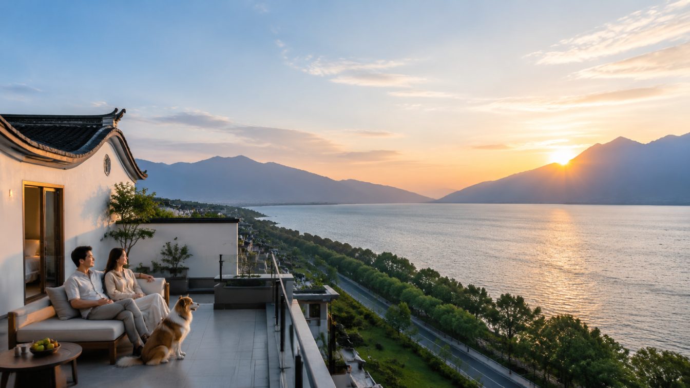 永仁县携宠住进洱海落日